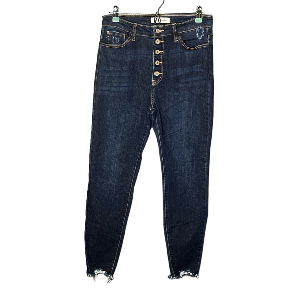 Kancan High Rise Button Fly Raw Hem Jeans Size 11/29